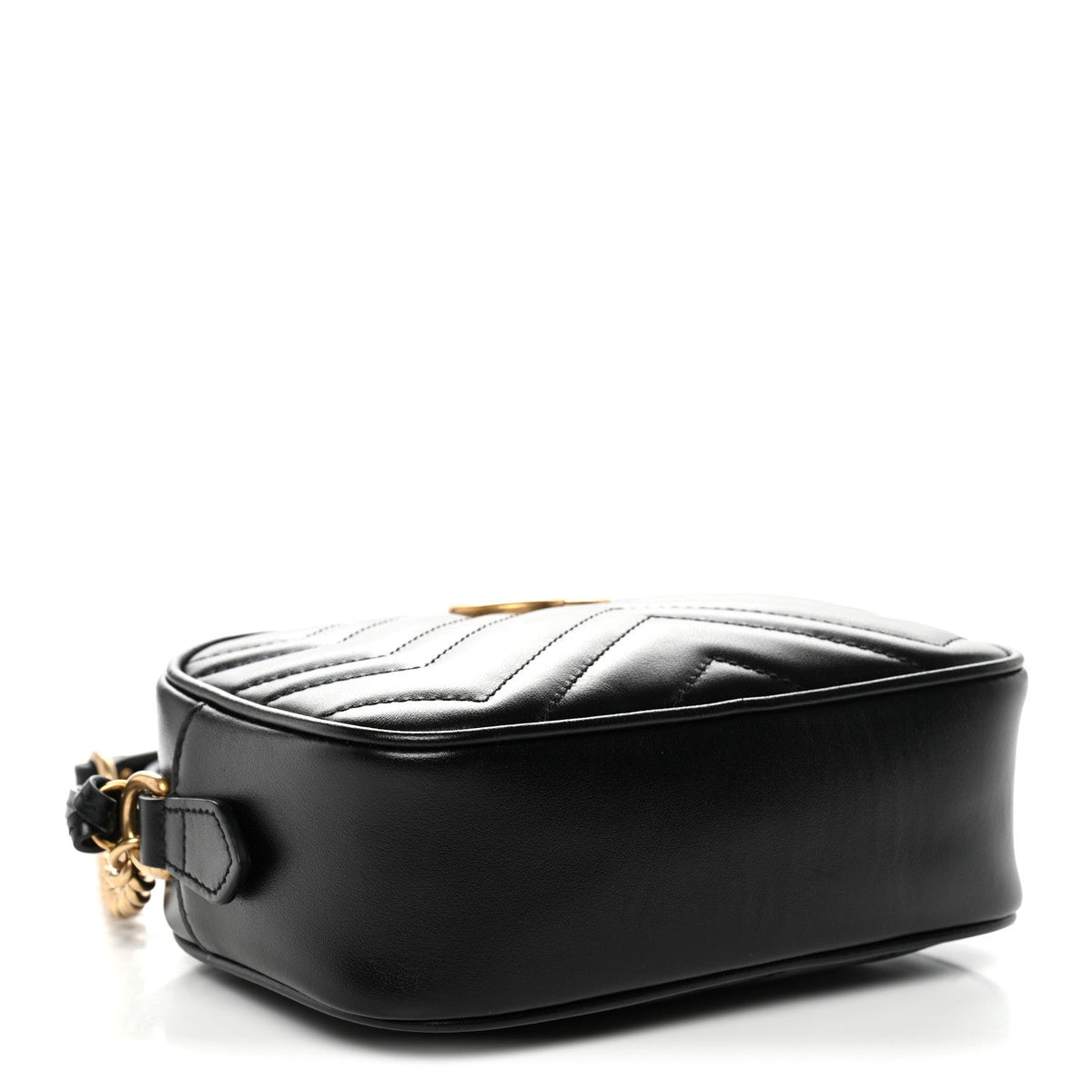 Calfskin Matelasse Mini GG Marmont Chain Shoulder Bag Black