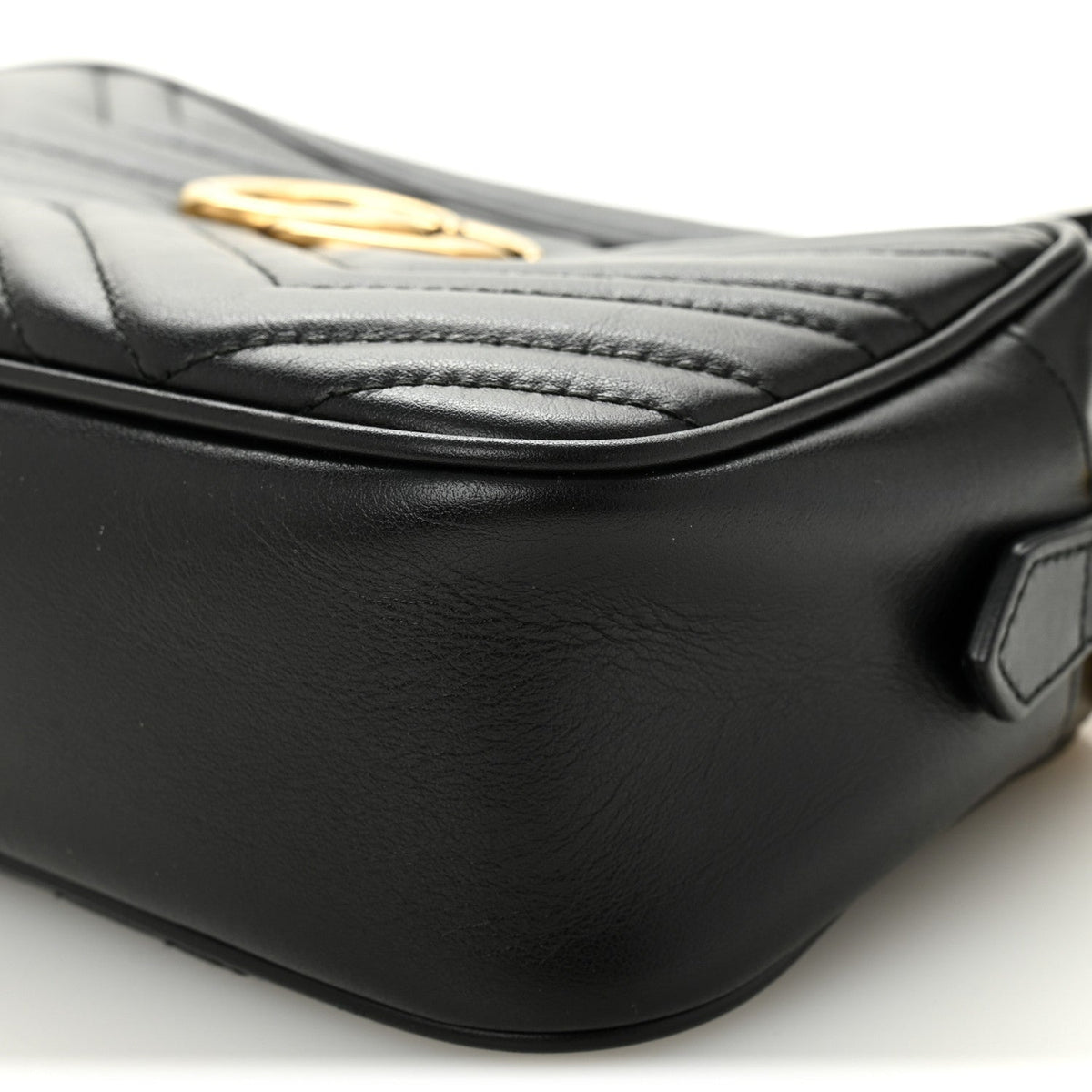 Calfskin Matelasse Small GG Marmont Chain Shoulder Bag Black