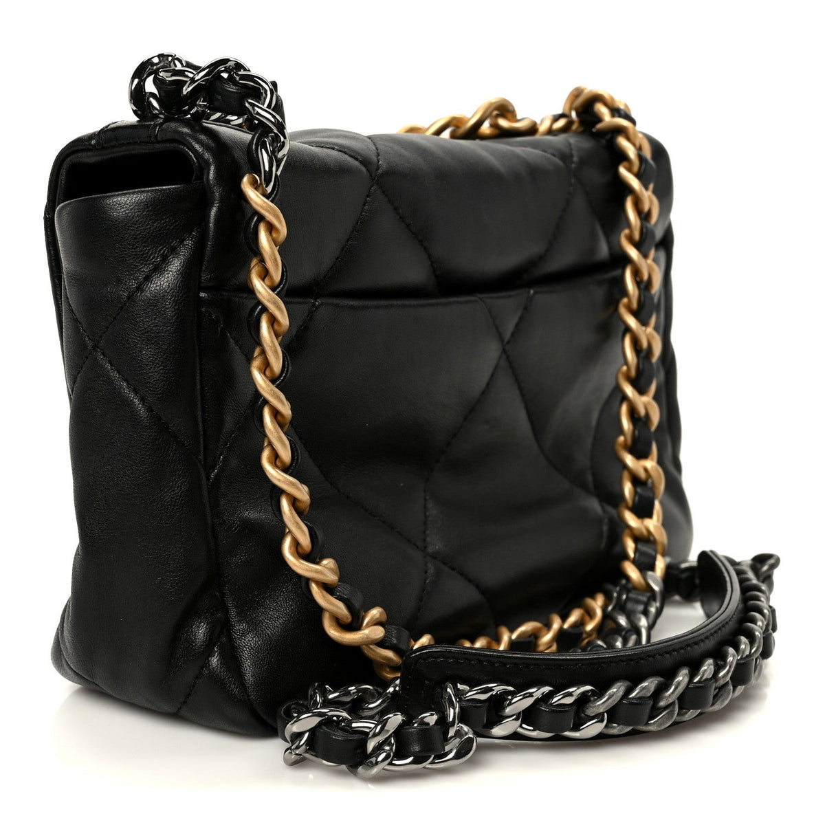 Lambskin Quilted Medium Chanel 19 Flap Black