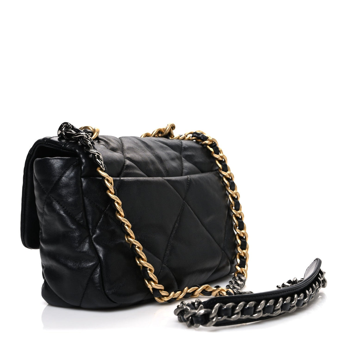 Lambskin Quilted Medium Chanel 19 Flap Black