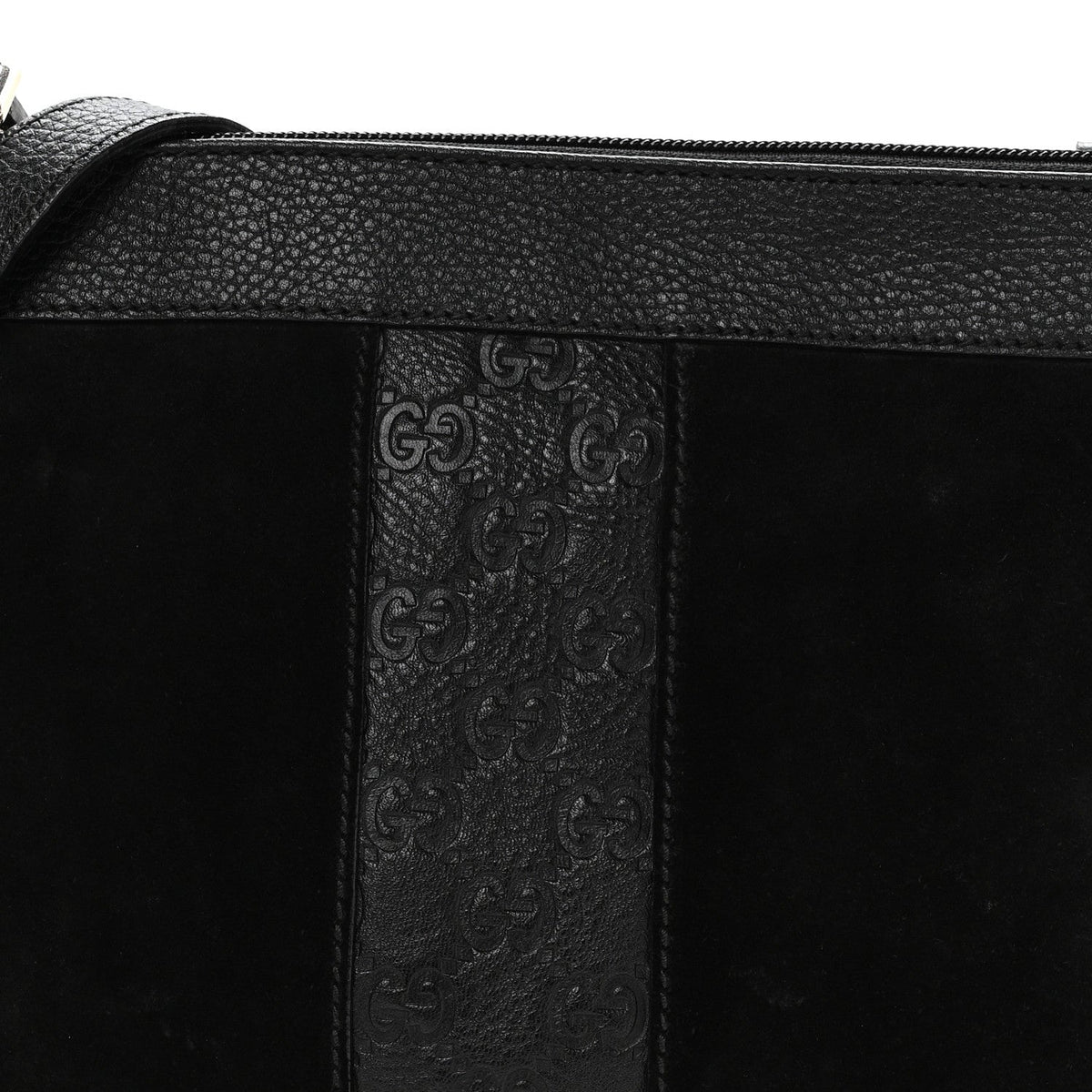 Guccissima Suede Crossbody Bag Black
