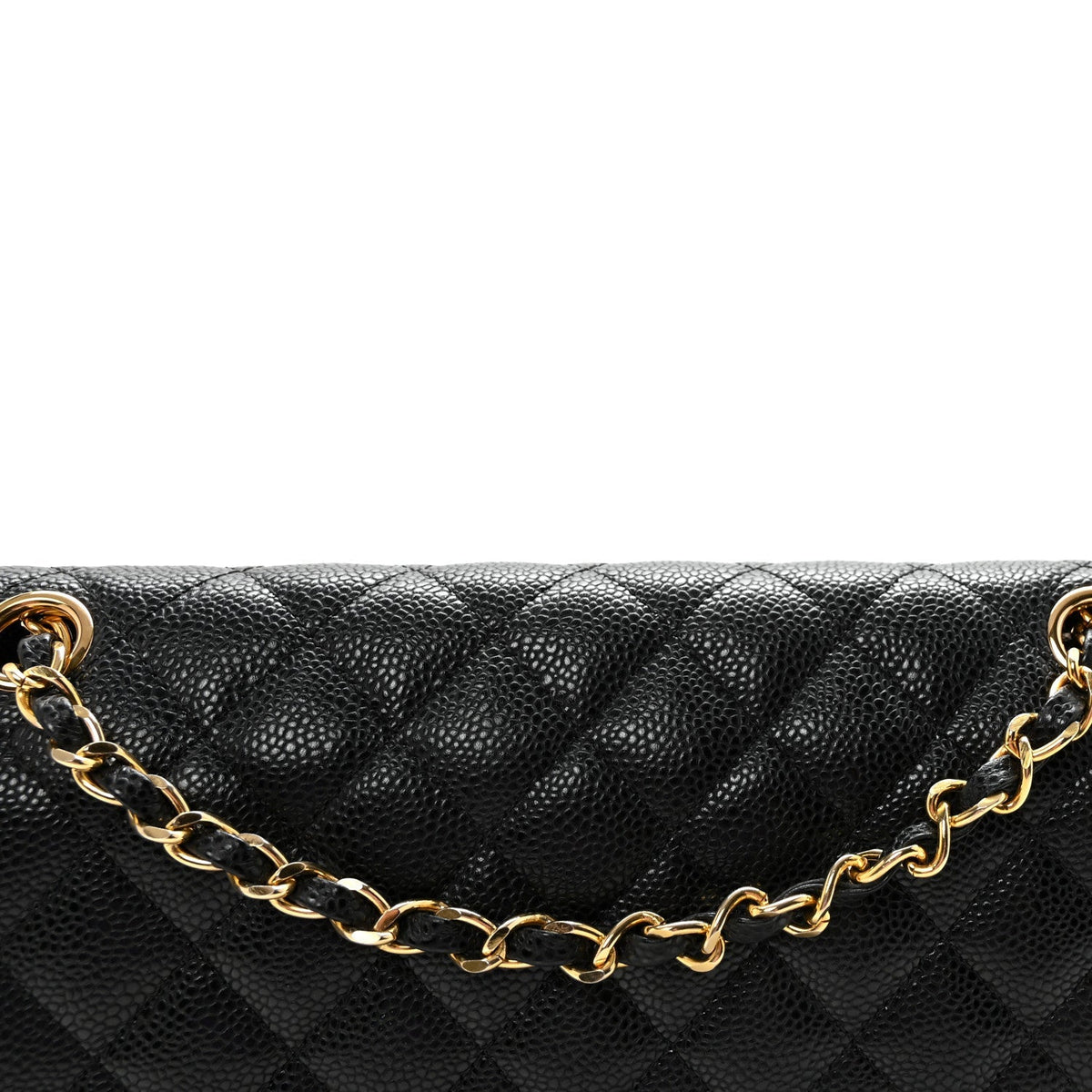 Caviar Quilted Medium Double Flap Black
