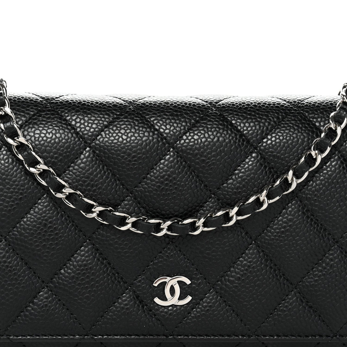 Caviar Quilted Wallet On Chain WOC Black