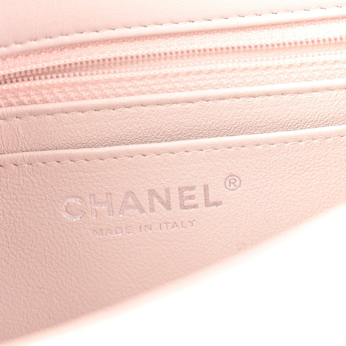 Lambskin Quilted Mini Rectangular Flap Light Purple