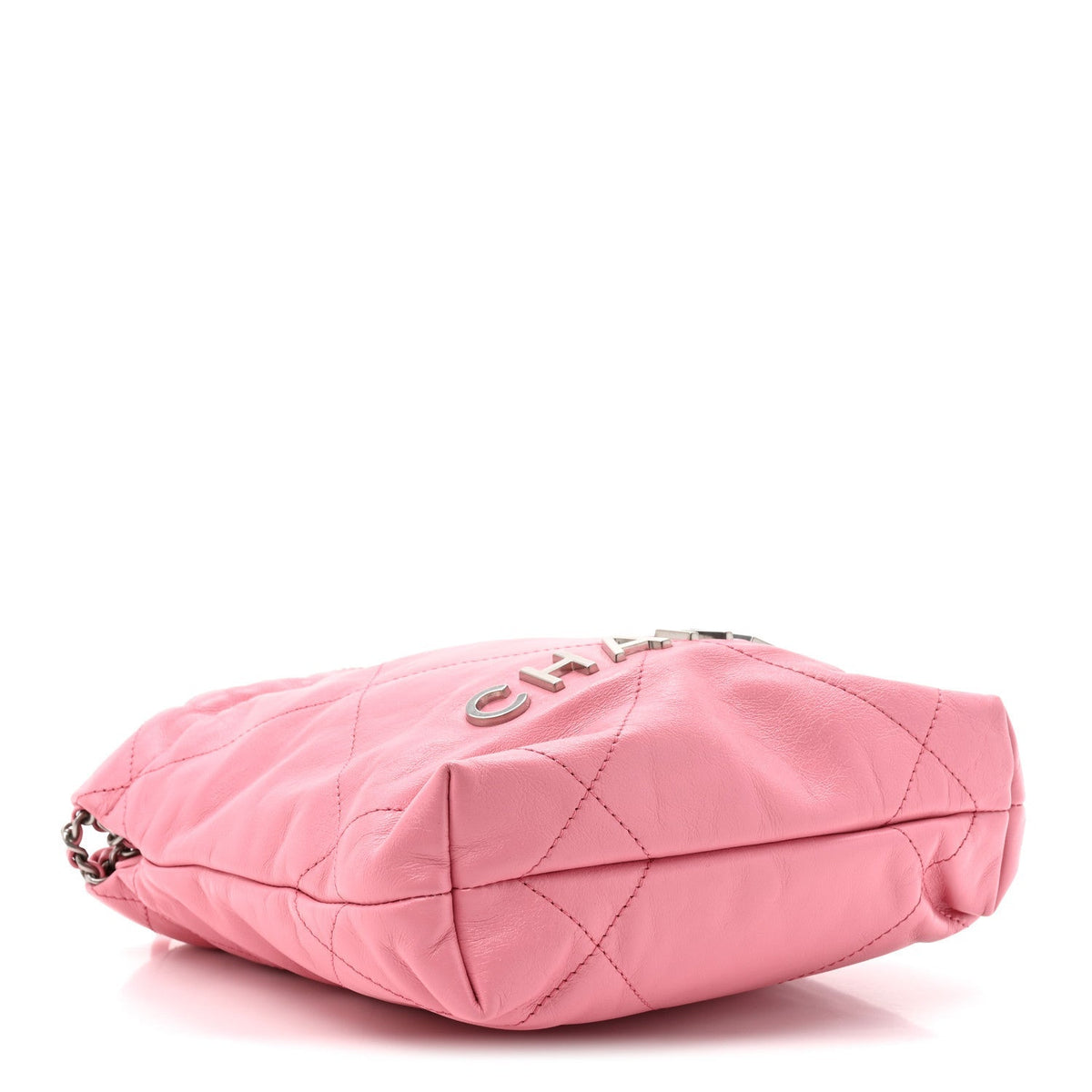 Shiny Calfskin Quilted Mini Chanel 22 Pink