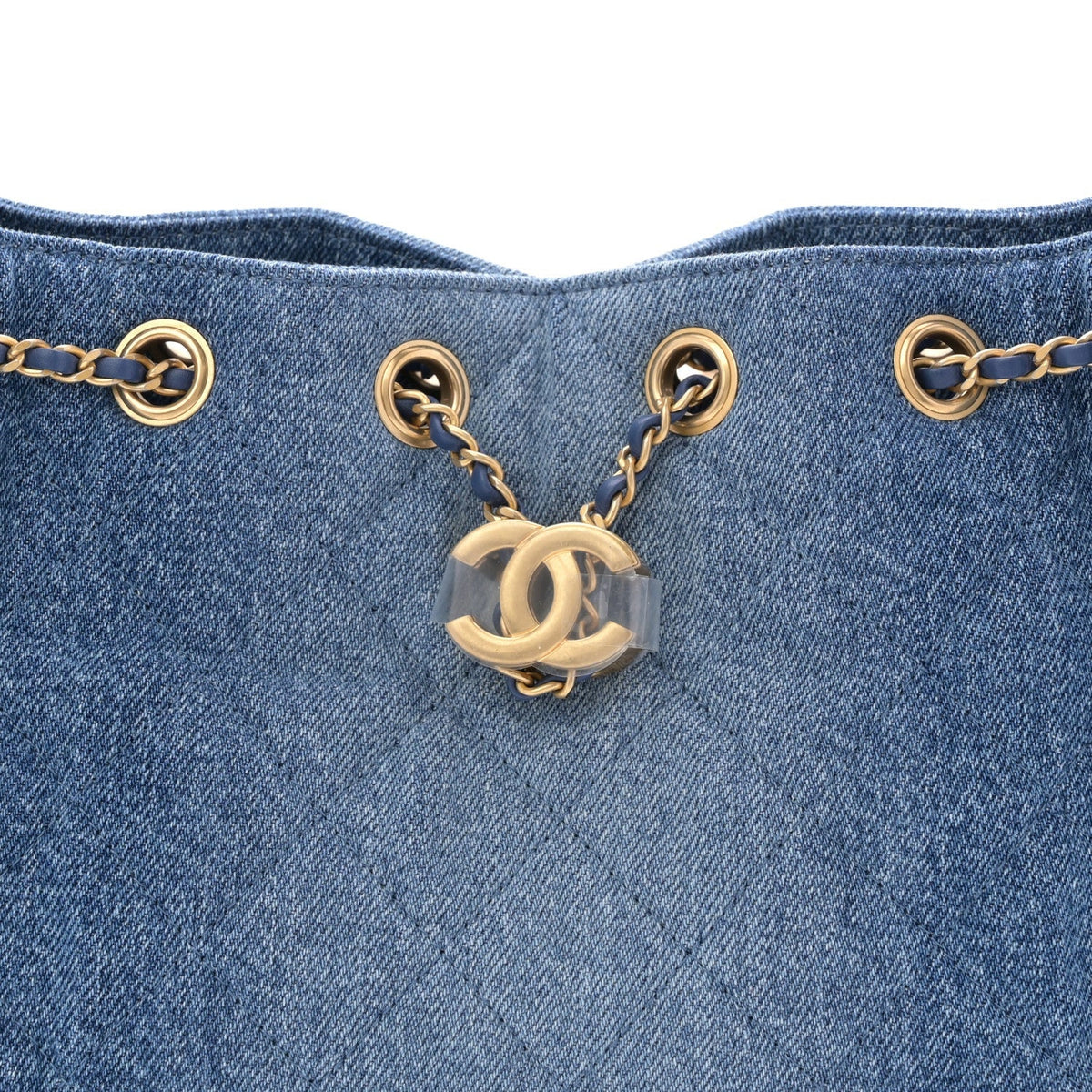 Washed Denim Quilted Mini Chanel 25 Handbag Blue