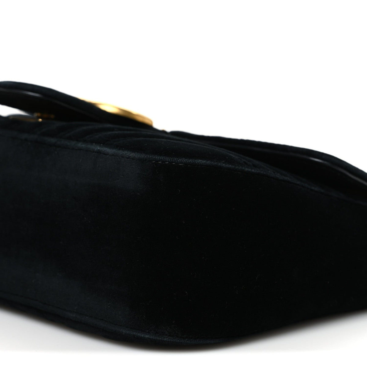 Velvet Matelasse Small GG Marmont Shoulder Bag Black