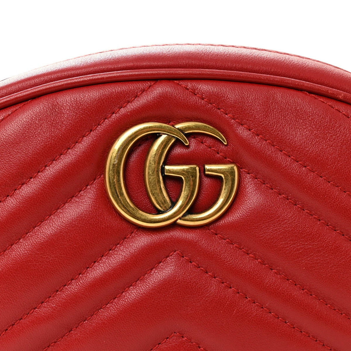 Calfskin Matelasse GG Marmont Belt Bag 85 34 Hibiscus Red