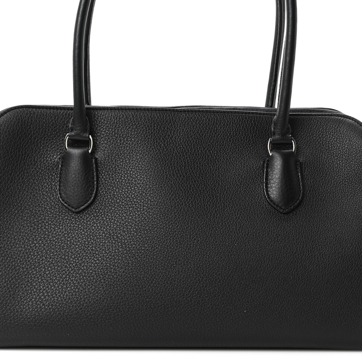 Grained Calfskin East West Bowling Bag Black