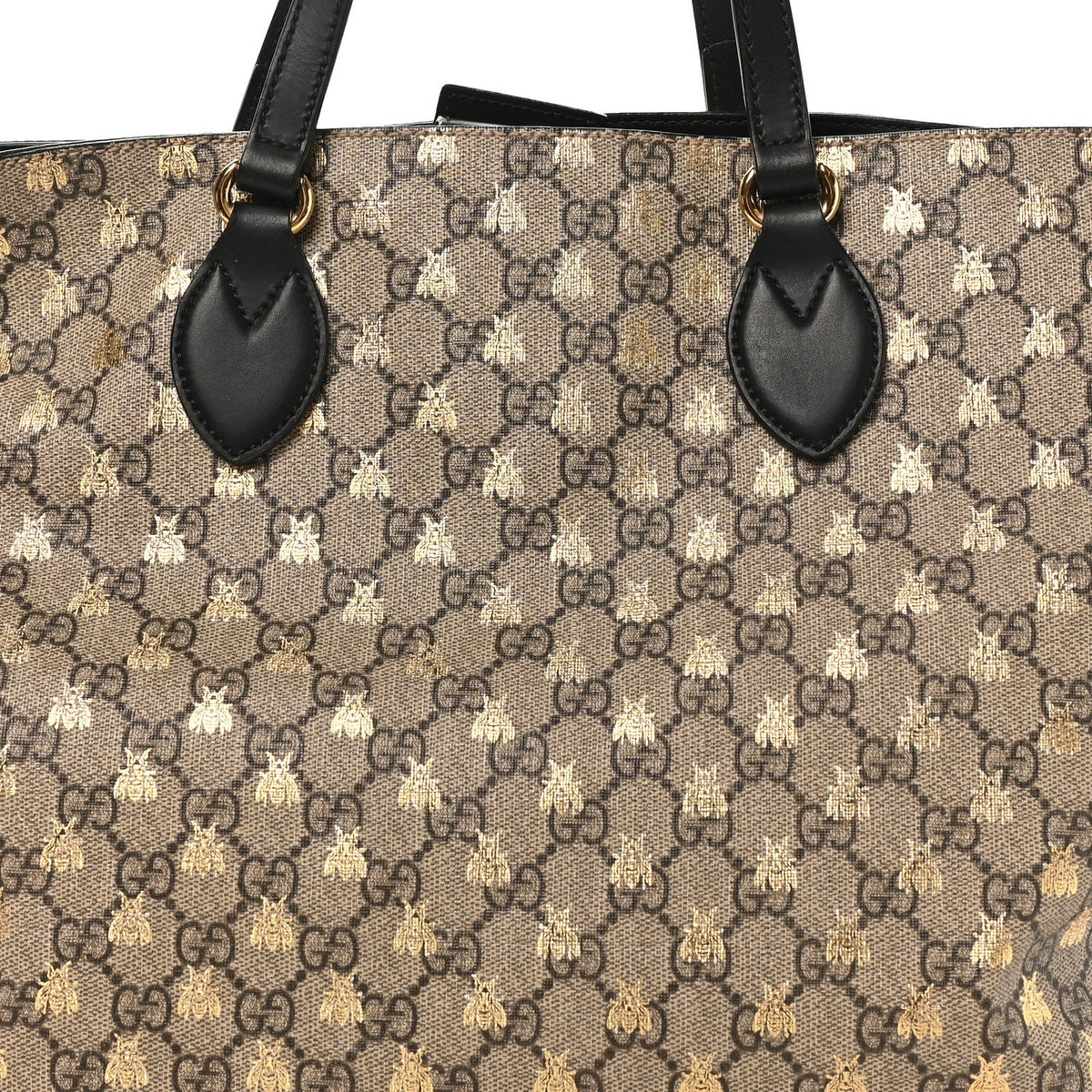 Soft GG Supreme Monogram Bees Medium Crossbody Tote Beige Oro Black