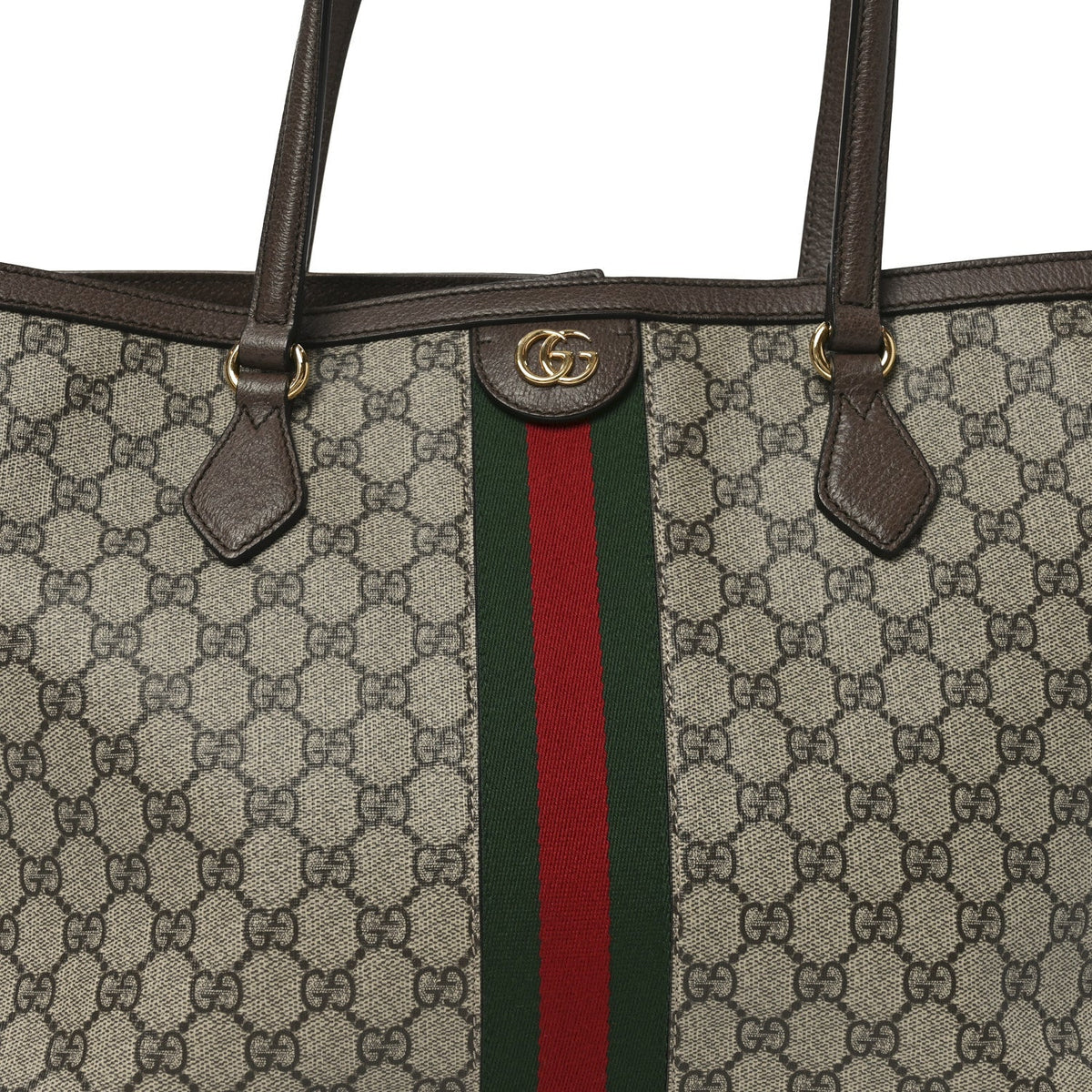 GG Supreme Monogram Medium Ophidia Shopping Tote Brown