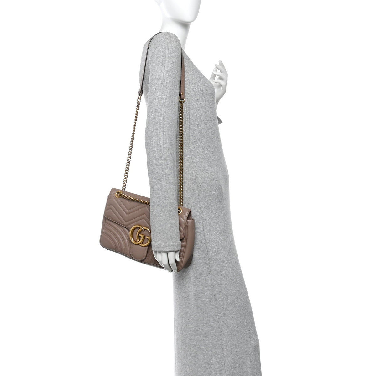 Calfskin Matelasse Medium GG Marmont Shoulder Bag Porcelain Rose