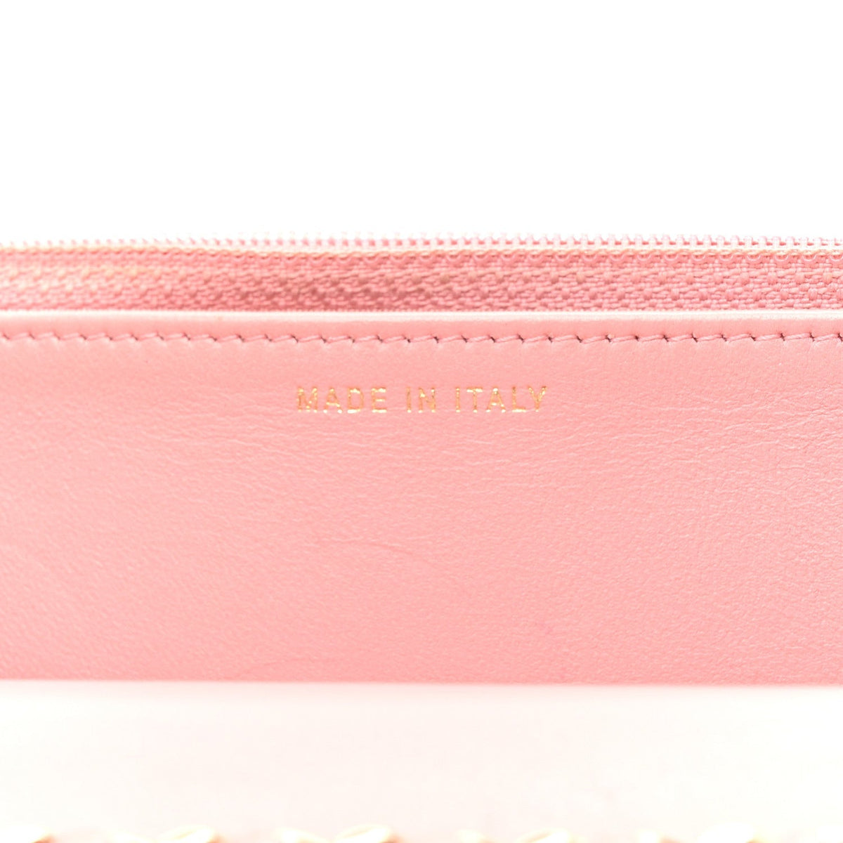 Lambskin Chevron Quilted Trendy CC Wallet On Chain WOC Pink