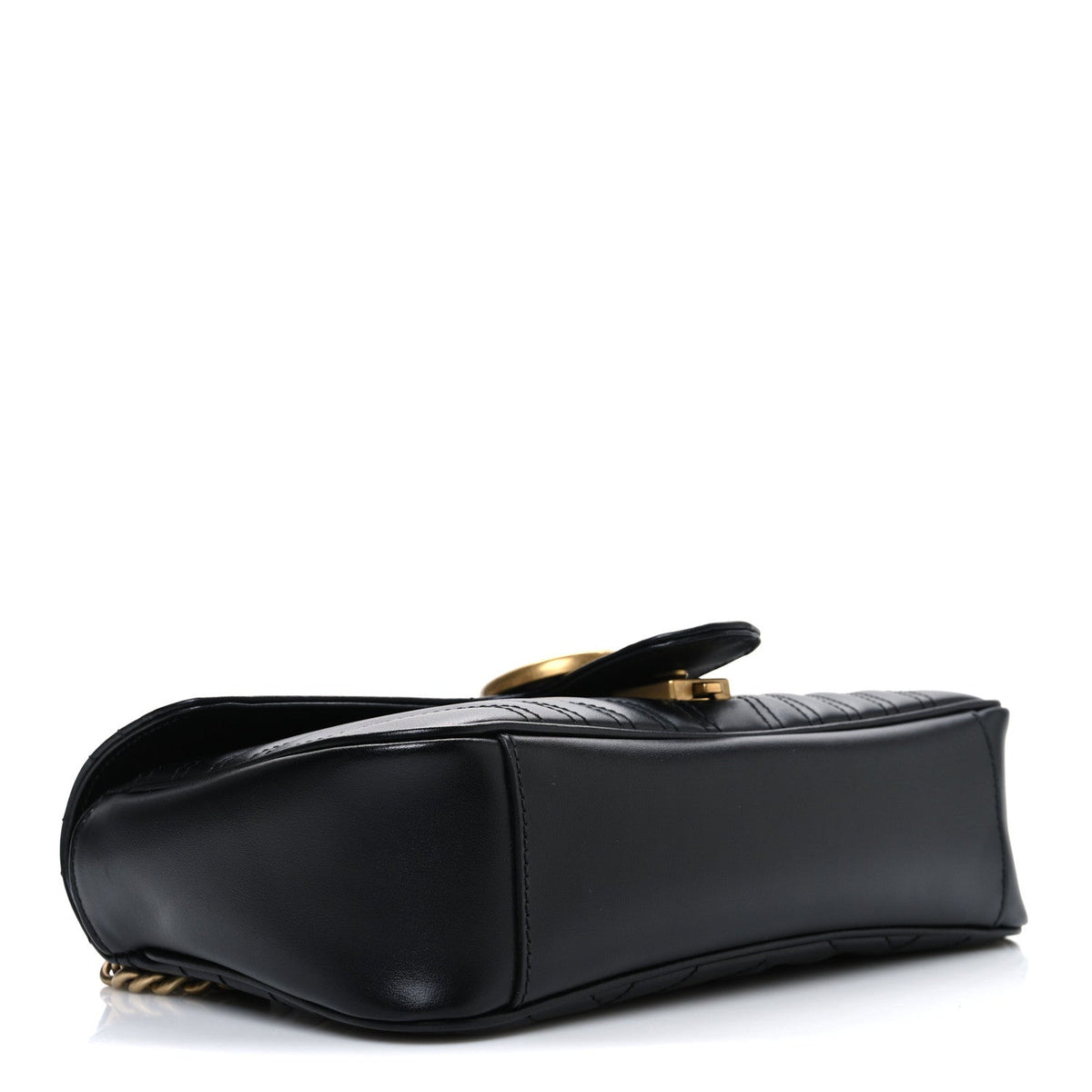 Calfskin Matelasse Small GG Marmont Shoulder Bag Black