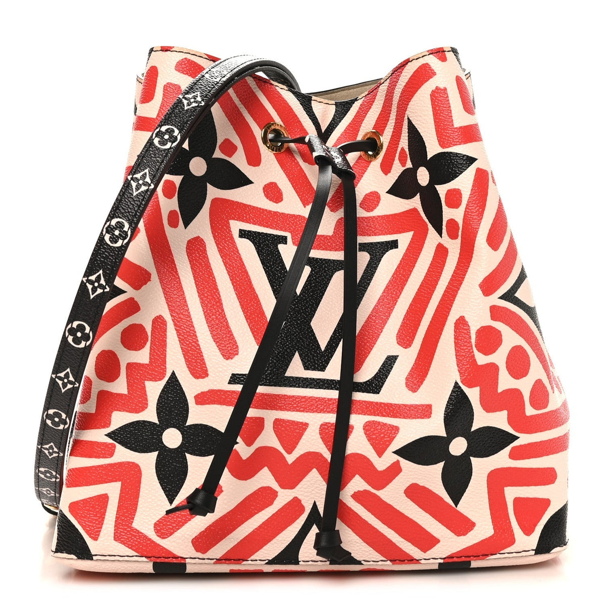 Monogram Giant Crafty NeoNoe MM Creme Rouge Black