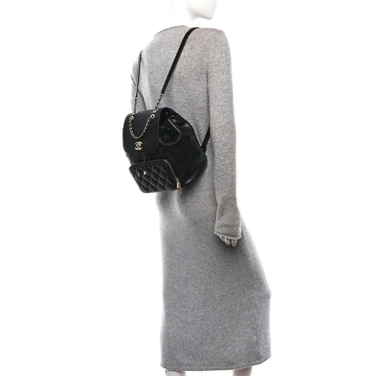 Caviar Quilted Business Affinity Backpack Black