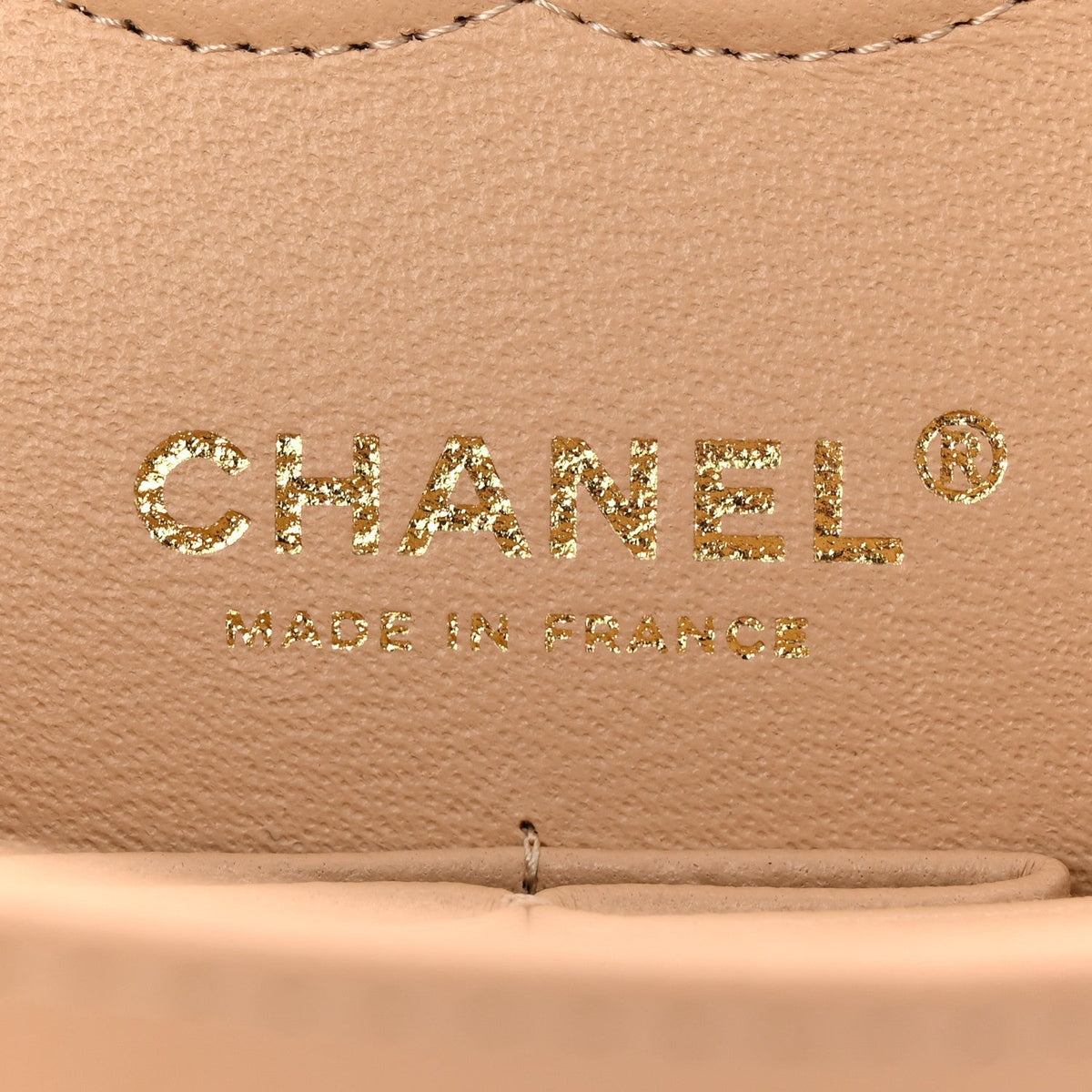 Caviar Quilted Small Double Flap Beige