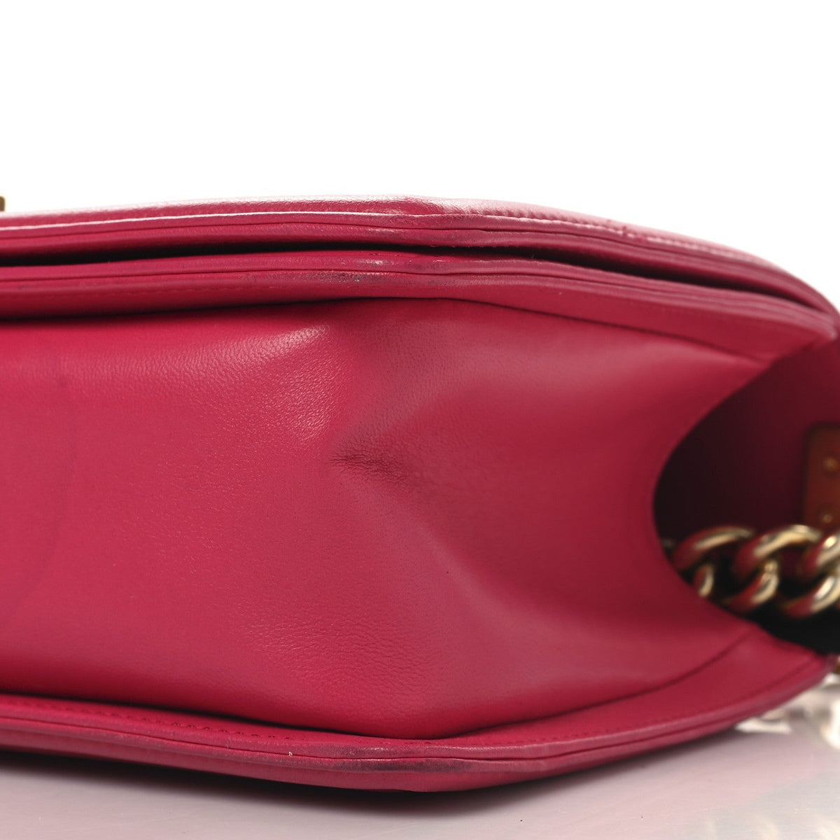 Lambskin Quilted Medium Boy Flap Fuchsia
