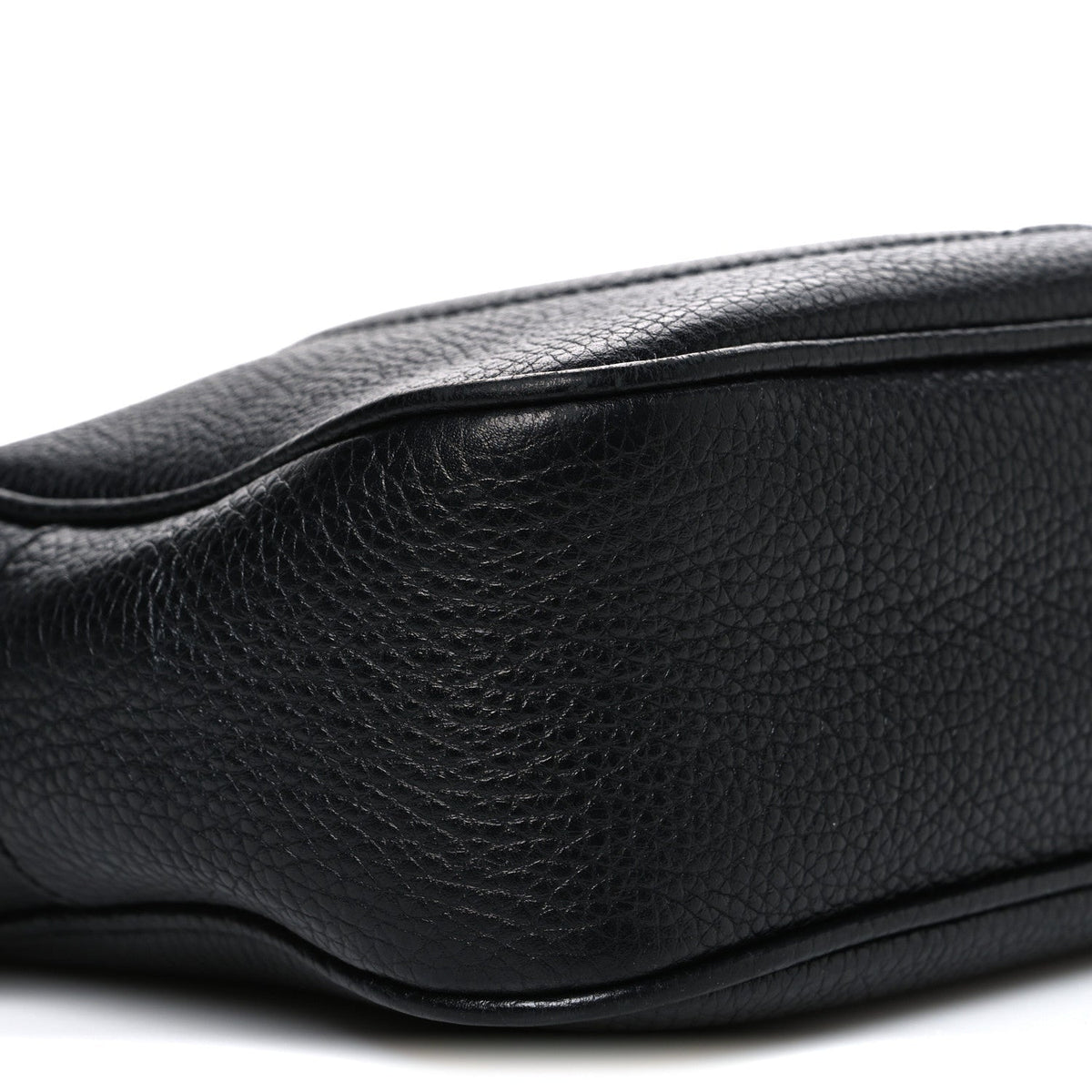 Pebbled Calfskin Small Soho Disco Bag Black