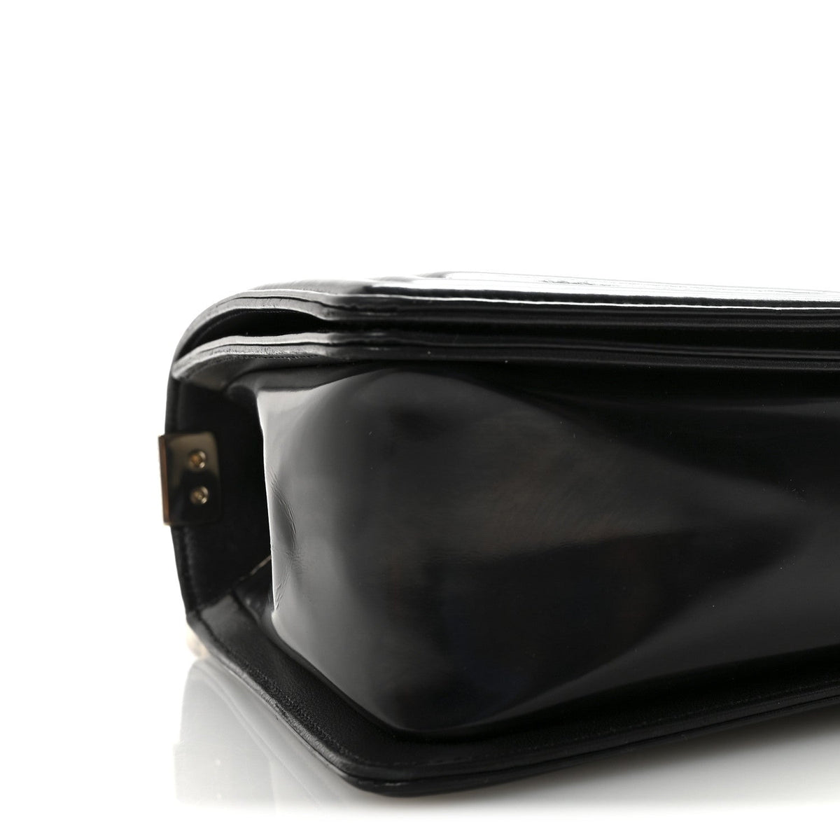 Iridescent Glazed Calfskin Quilted New Medium Boy Flap Black