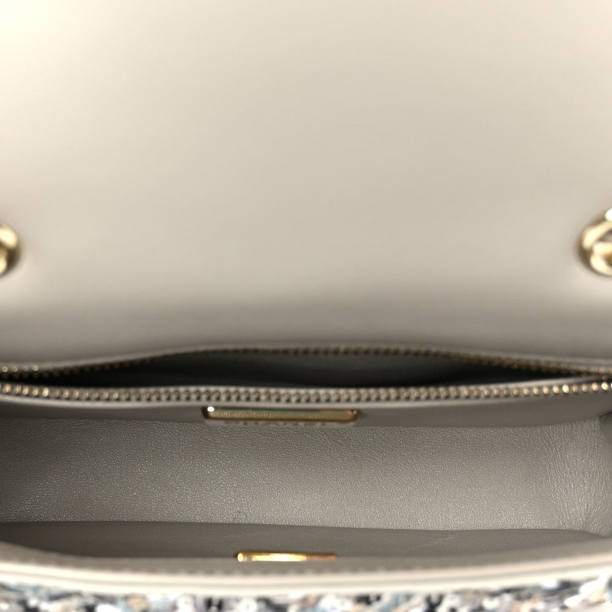 Sequin Mini Flap Gray Black White Pearly White