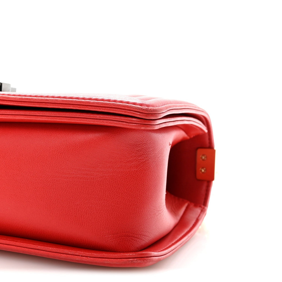 Lambskin Embossed Medium Boy Cube Flap Red