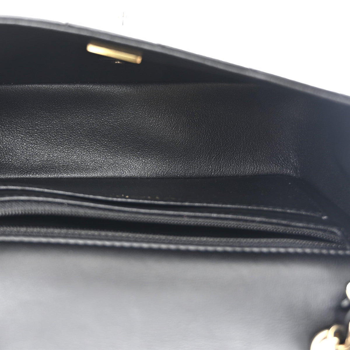 Lambskin Quilted Mini Rectangular Flap Black