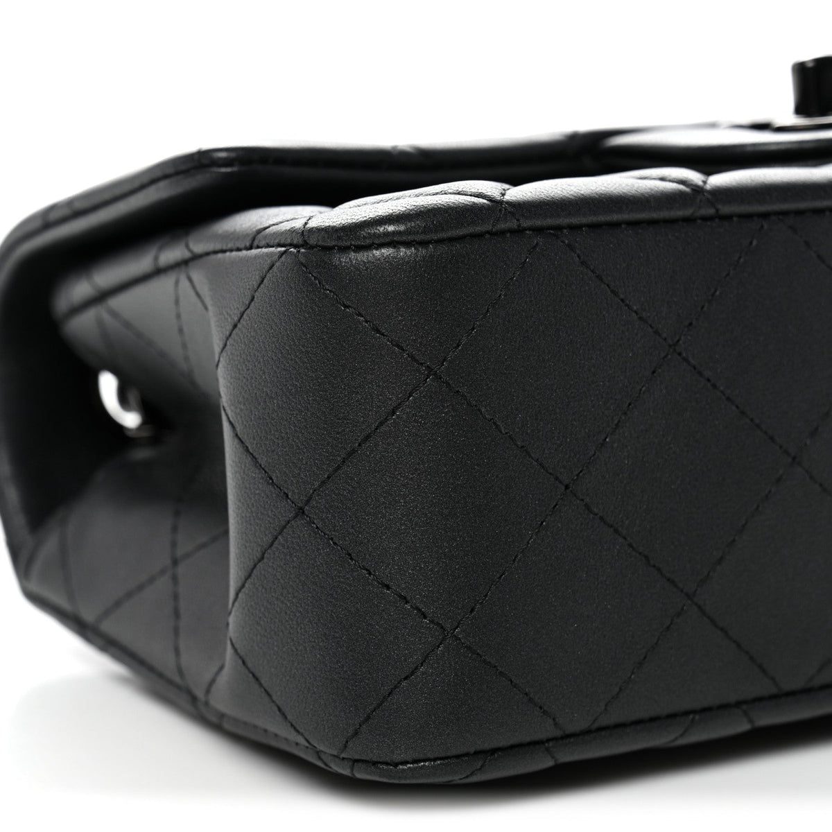 Lambskin Quilted Mini Rectangular Flap So Black