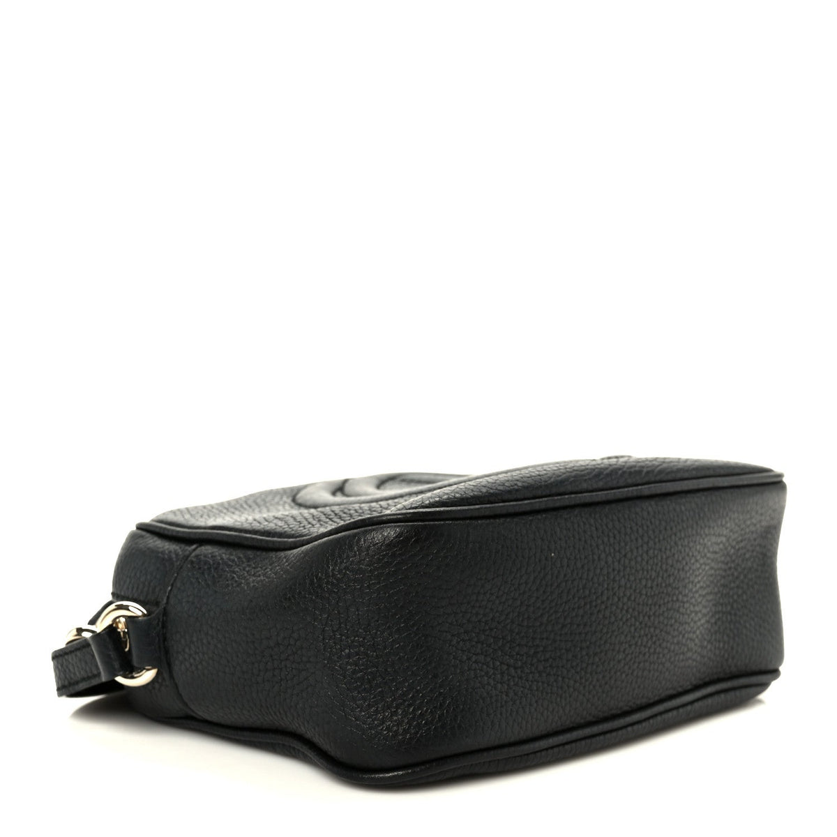 Pebbled Calfskin Small Soho Disco Bag Black