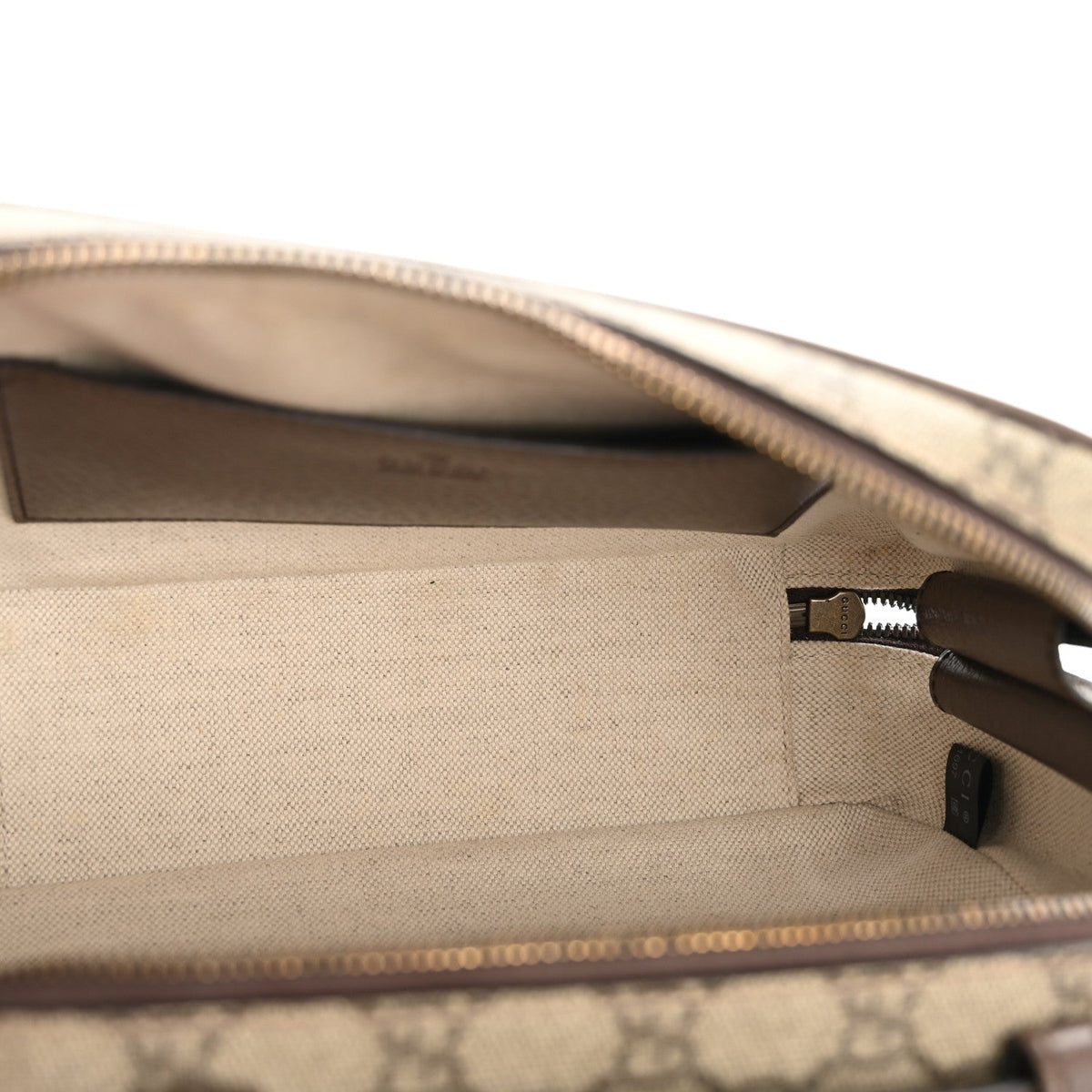 GG Supreme Monogram Web Small Ophidia Top Handle Shoulder Bag Brown