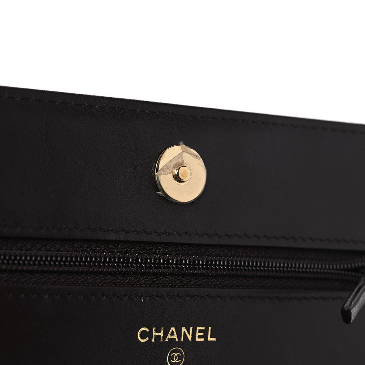 Caviar Quilted Boy Wallet On Chain WOC Dark Brown