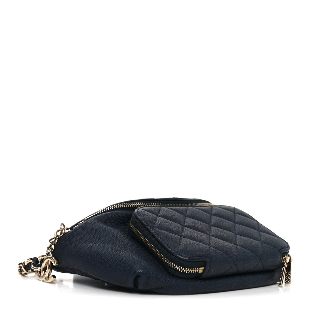 Caviar Quilted Business Affinity Waist Belt Bag Navy