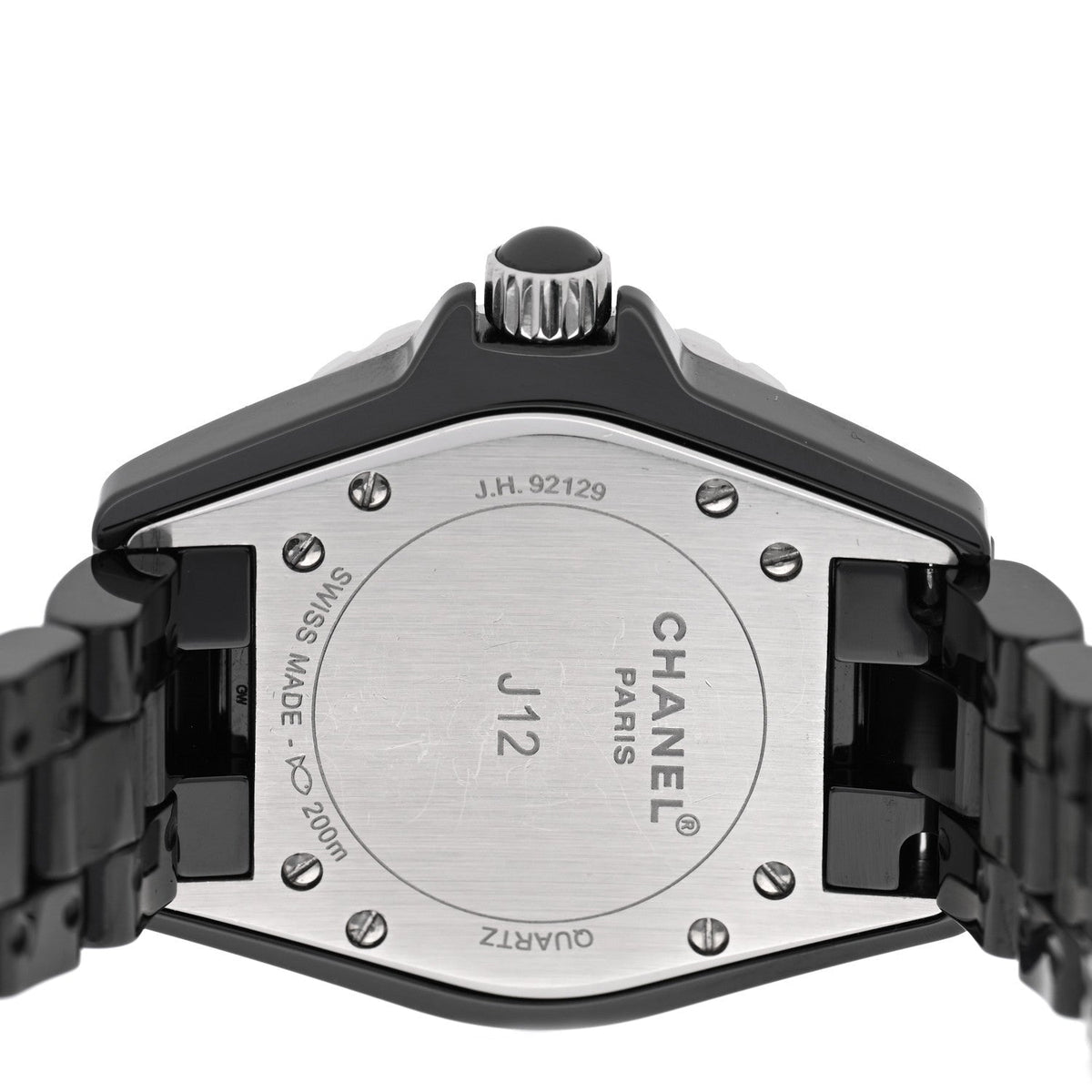 Stainless Steel Ceramic Diamond Dial 33mm J12 Quartz Watch Black