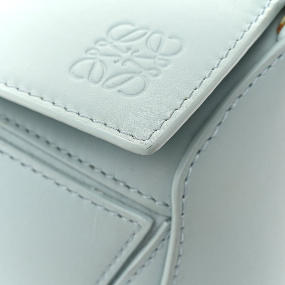 Grained Calfskin Small Puzzle Bag Aquamarine