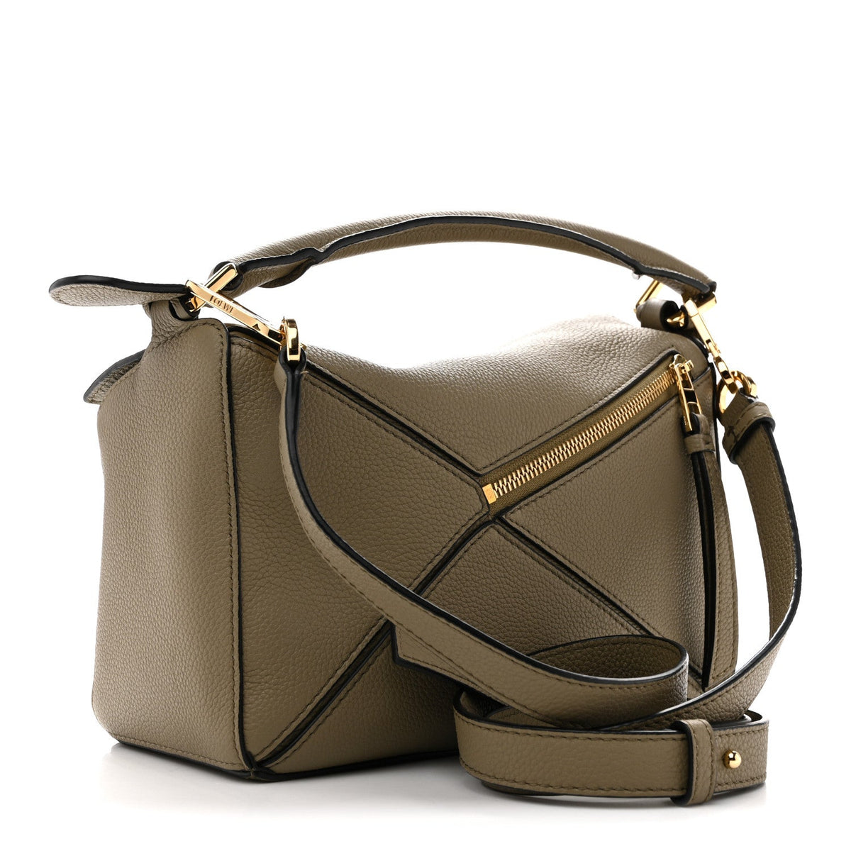 Calfskin Small Puzzle Bag Artichoke Green