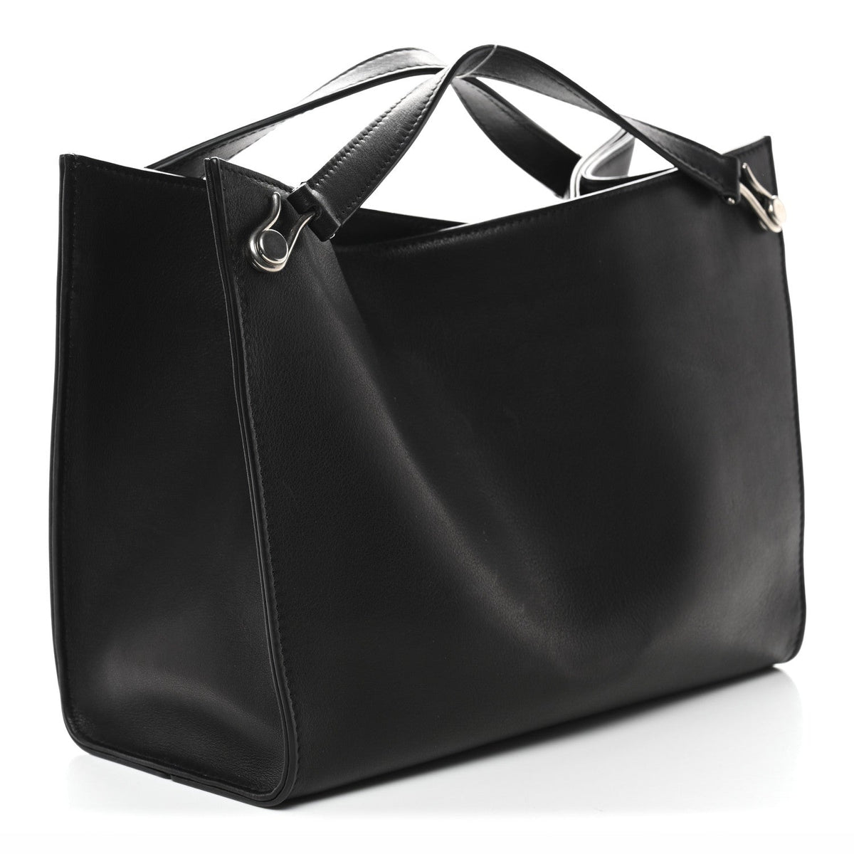 Polished Saddle Calfskin Small Alexia Bag Black
