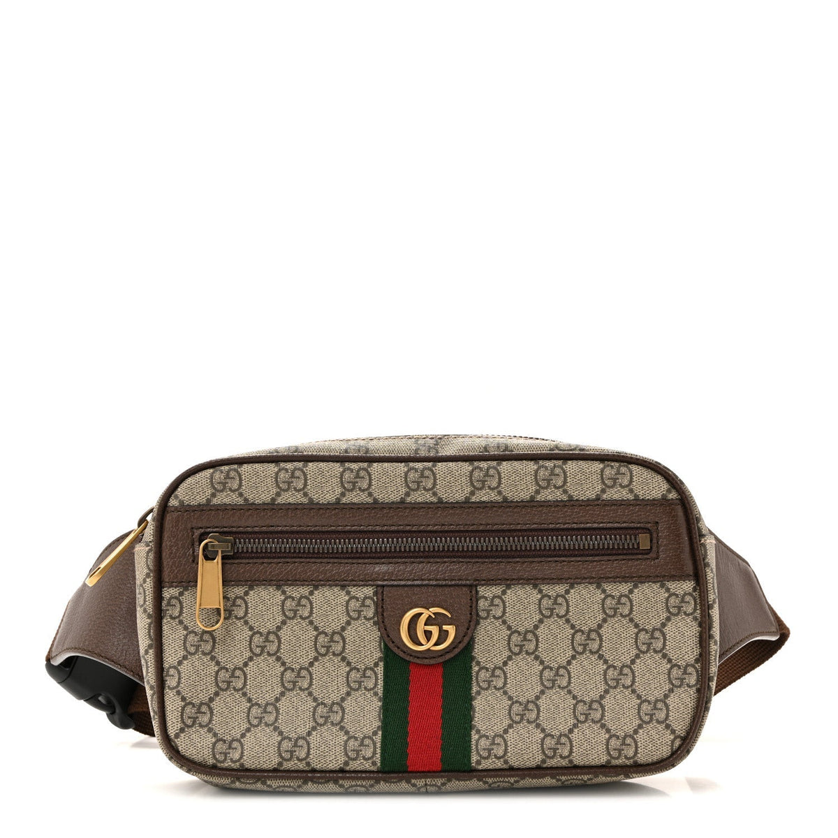 Soft GG Supreme Monogram Medium Ophidia Belt Bag Dark Brown