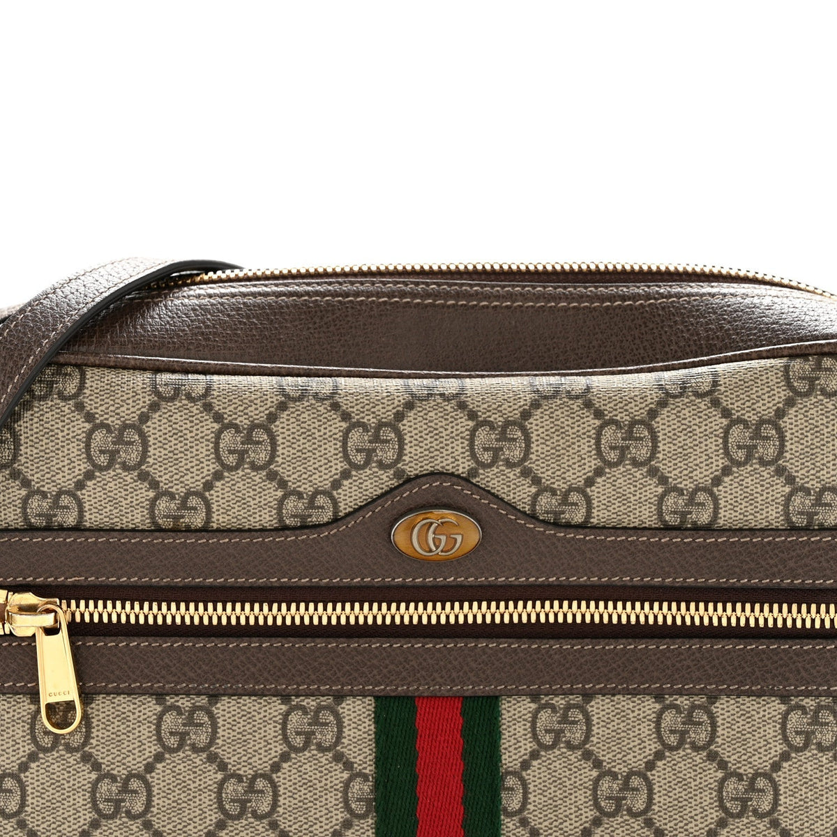 GG Supreme Monogram Web Small Ophidia Shoulder Bag Brown