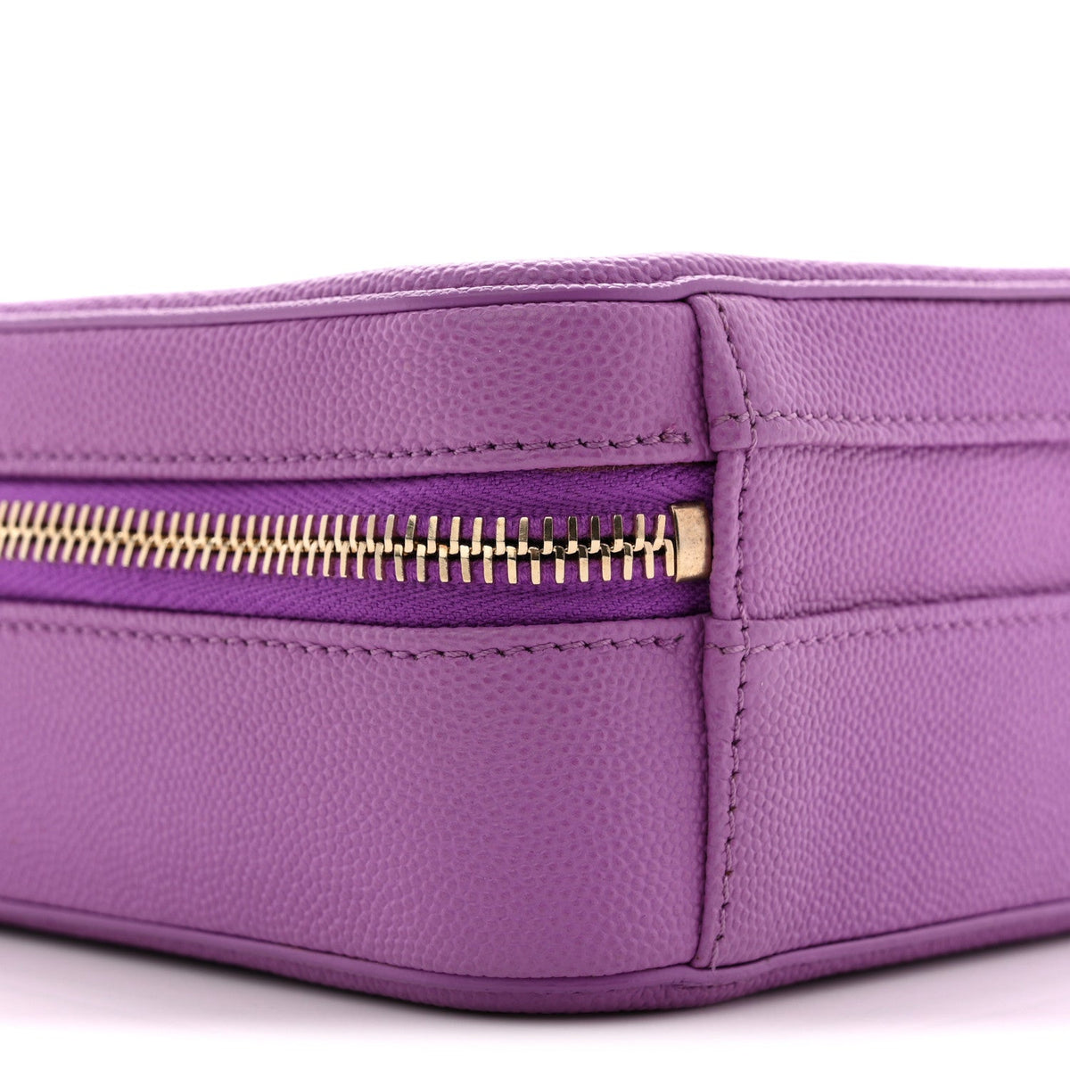 Caviar Quilted CC North South Filigree Vanity Case Purple