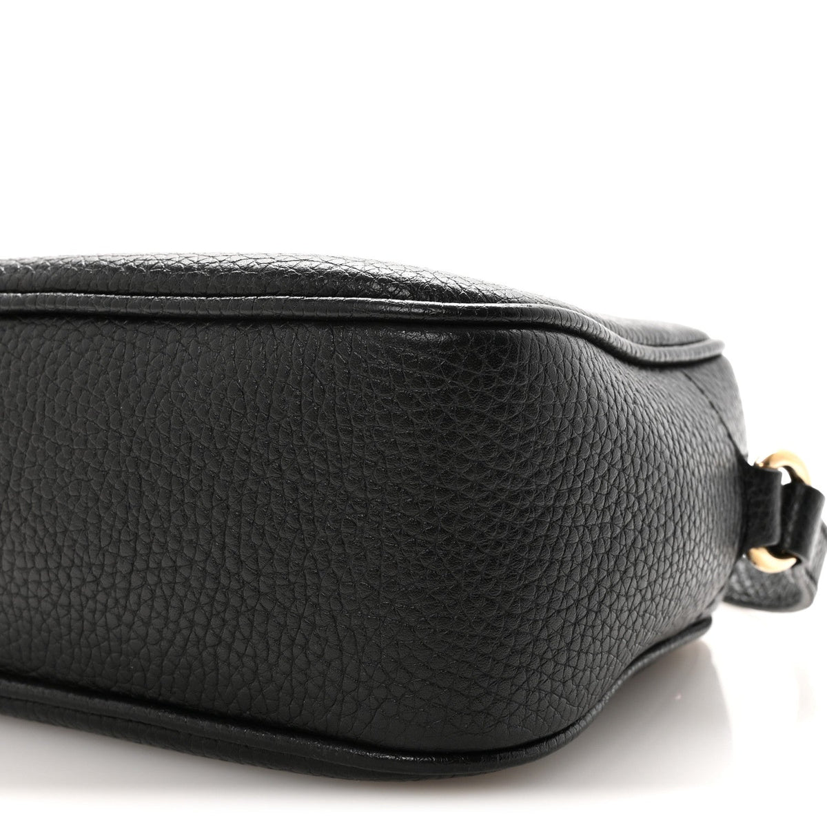 Pebbled Calfskin Small Soho Disco Bag Black