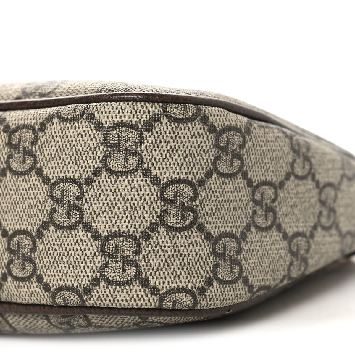GG Supreme Monogram Textured Dollar Calfskin Web Small Ophidia GG Handbag Beige Ebony New Acero
