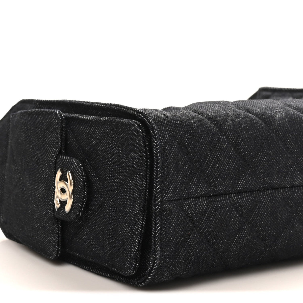Denim Quilted Mini Chanel 25 Handbag Dark Blue