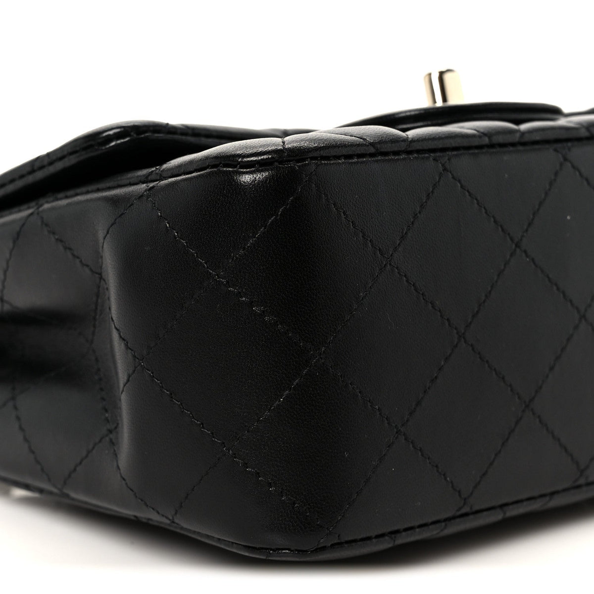 Lambskin Quilted Mini Square Flap Black