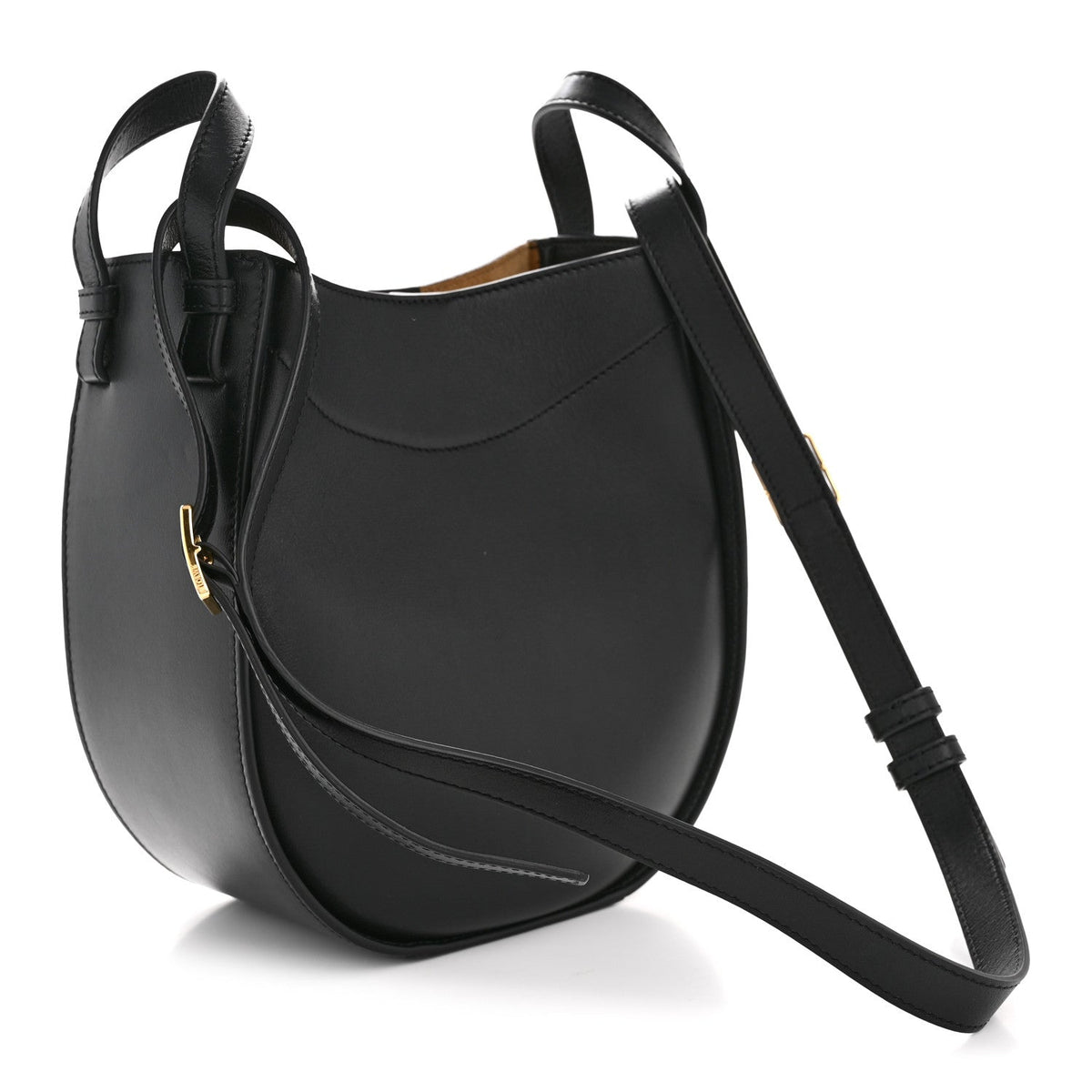Calfskin Hammock Slice Bag Black