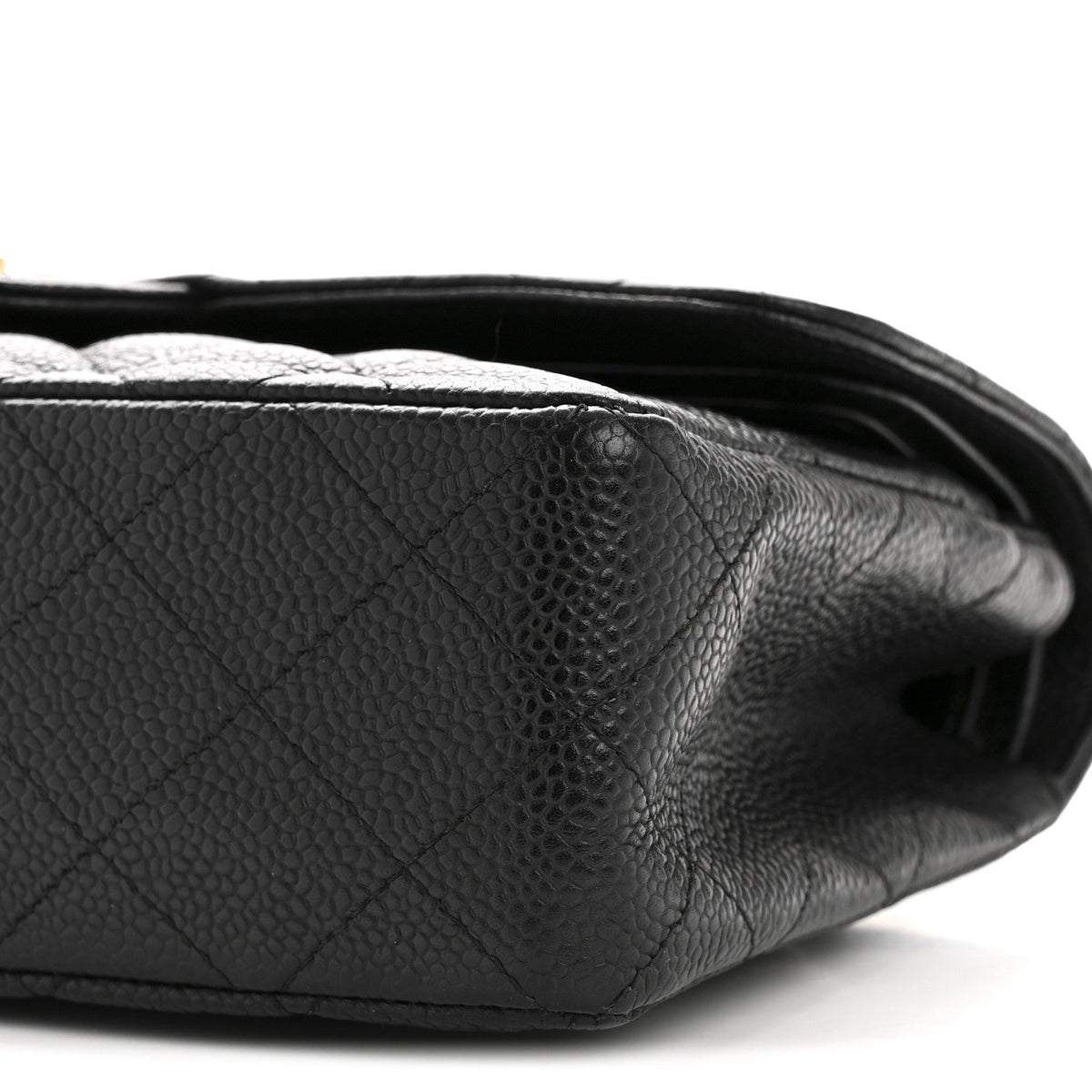 Caviar Quilted Small Double Flap Black