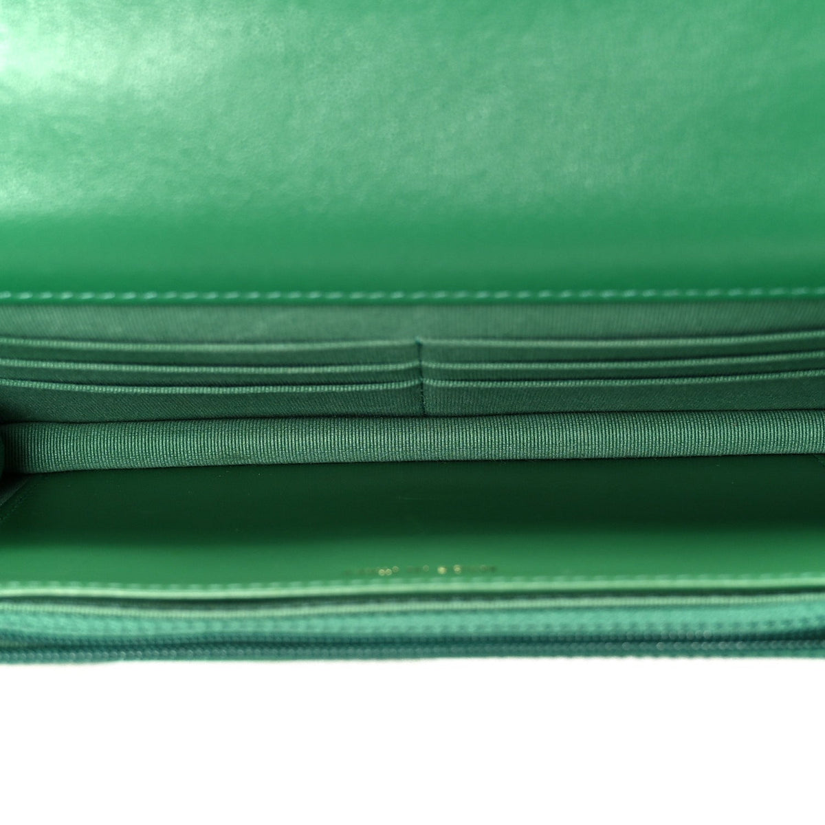 Lambskin Quilted Chanel 19 Wallet On Chain WOC Green