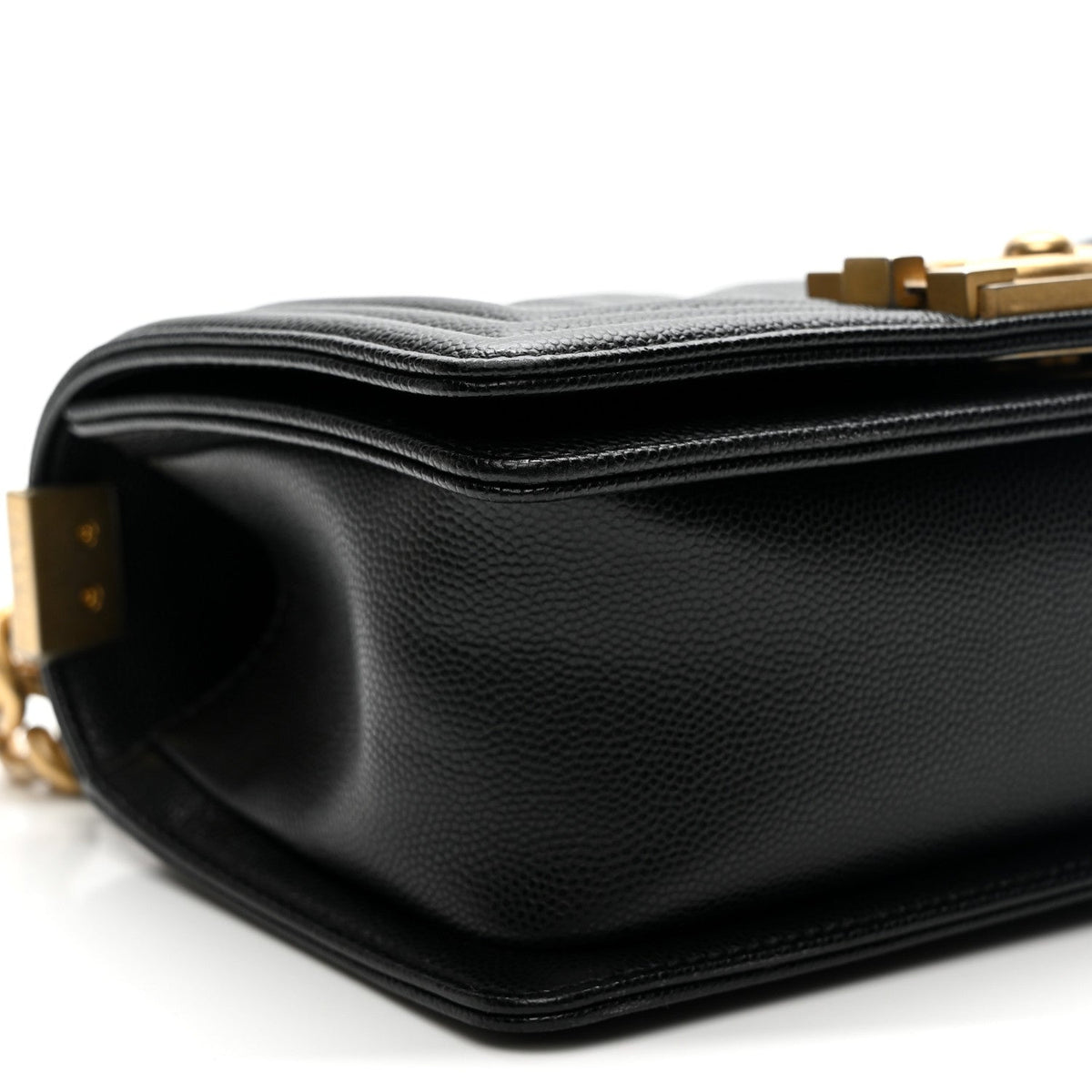 Caviar Quilted Small Boy Flap Black