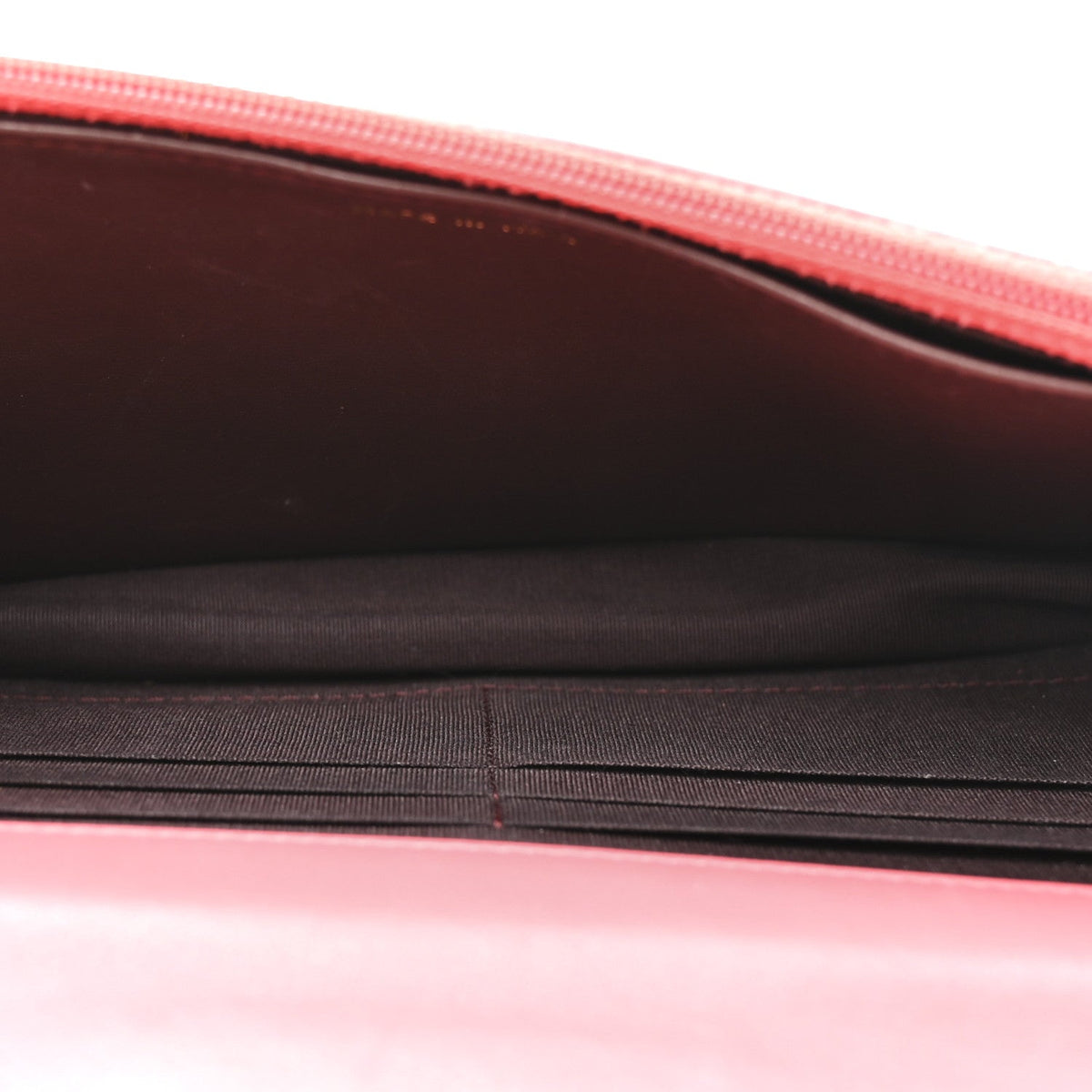 Lambskin Quilted Trendy CC Wallet On Chain WOC Bright Pink