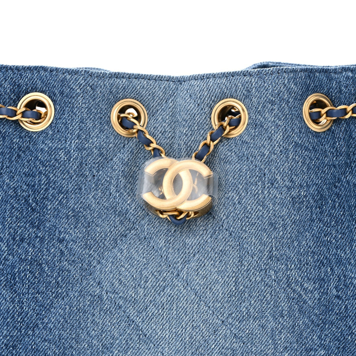 Washed Denim Quilted Mini Chanel 25 Handbag Blue