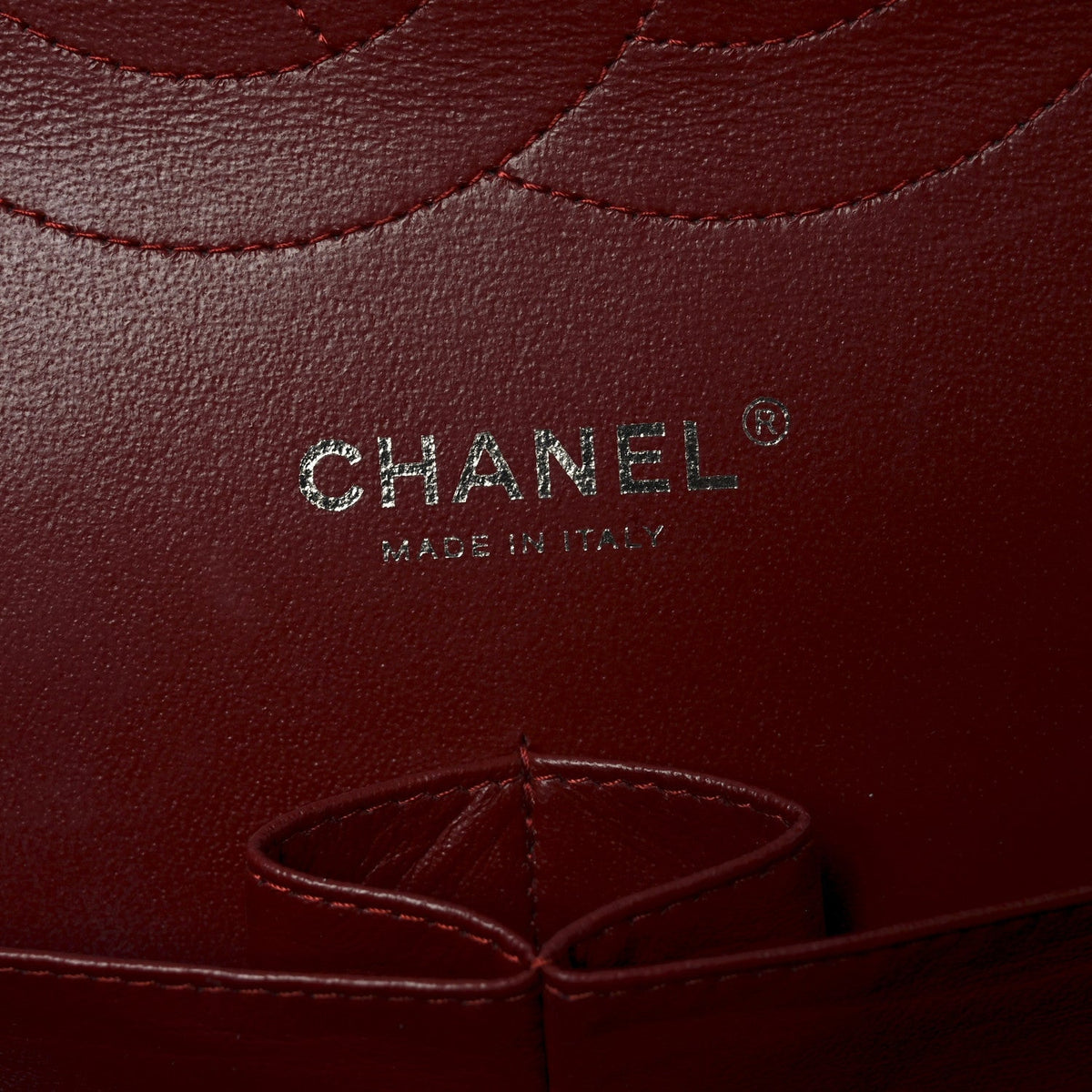 Patent Quilted Jumbo Double Flap Dark Red